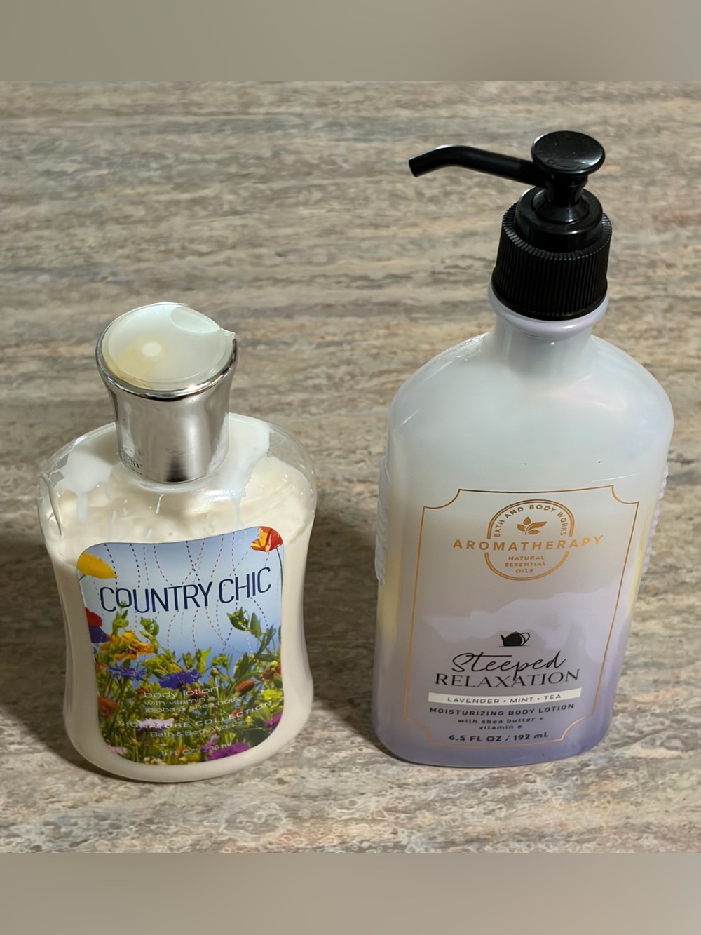 Bath & Body Works Country Chic & Steeped Relaxation Lavender-Mint-Tea Lotions